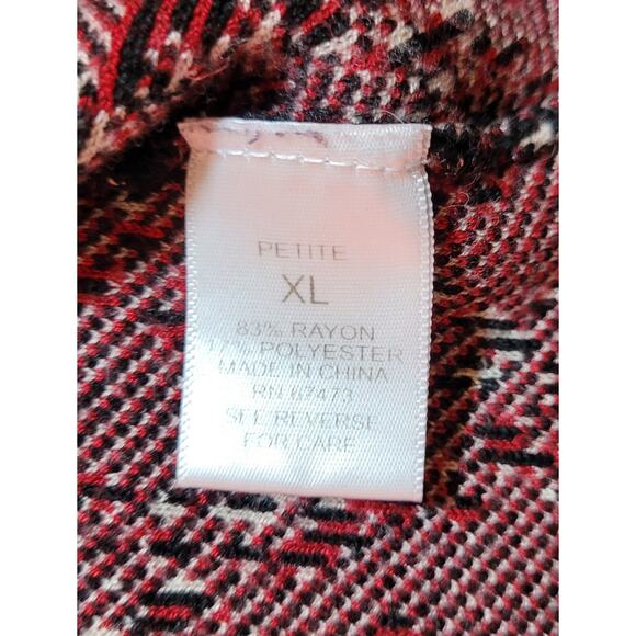 Womens Sweater Dress XL P Knit Black Red A Line Grandma Career Church Modest - Picture 7 of 7